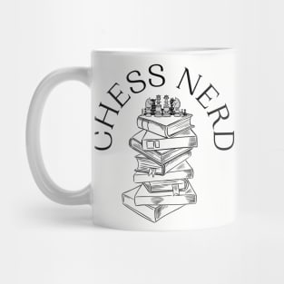 Chess nerd design book pile Mug